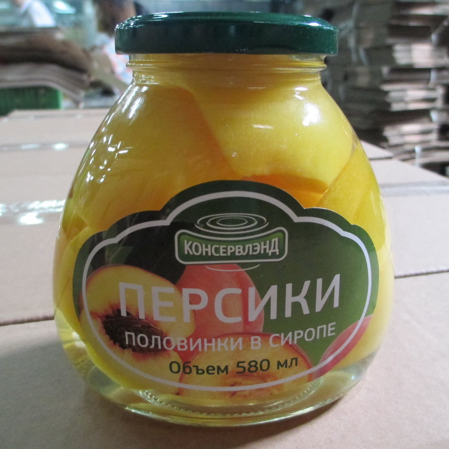 Yellow Peach Halves in glass jar 580ml