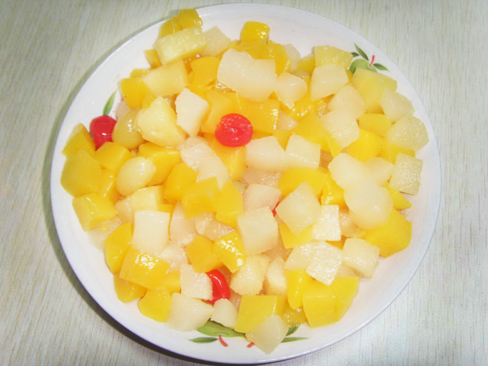 Fruit Cocktail in glass jar