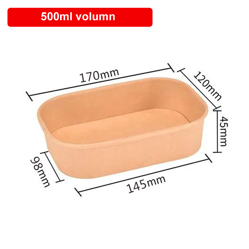 Kraft Paper Rectangle Bowl 500ml
