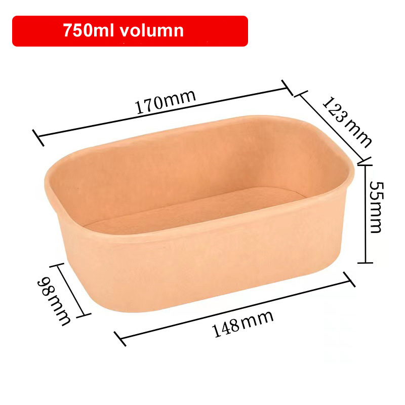 Kraft Paper Rectangle Bowl 750ml